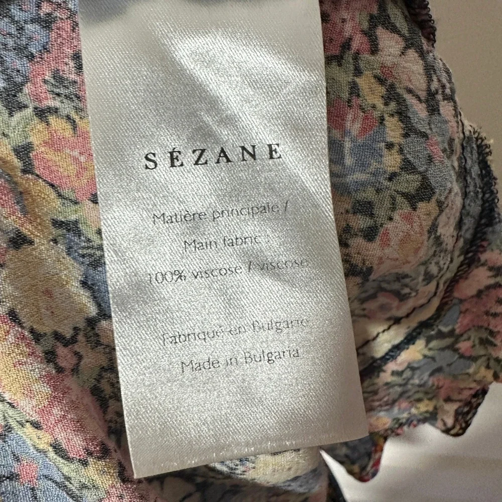 Sezane Dorian Ruffled Hem Short in Sunflowers High Waist 36 or 4 Womens Floral